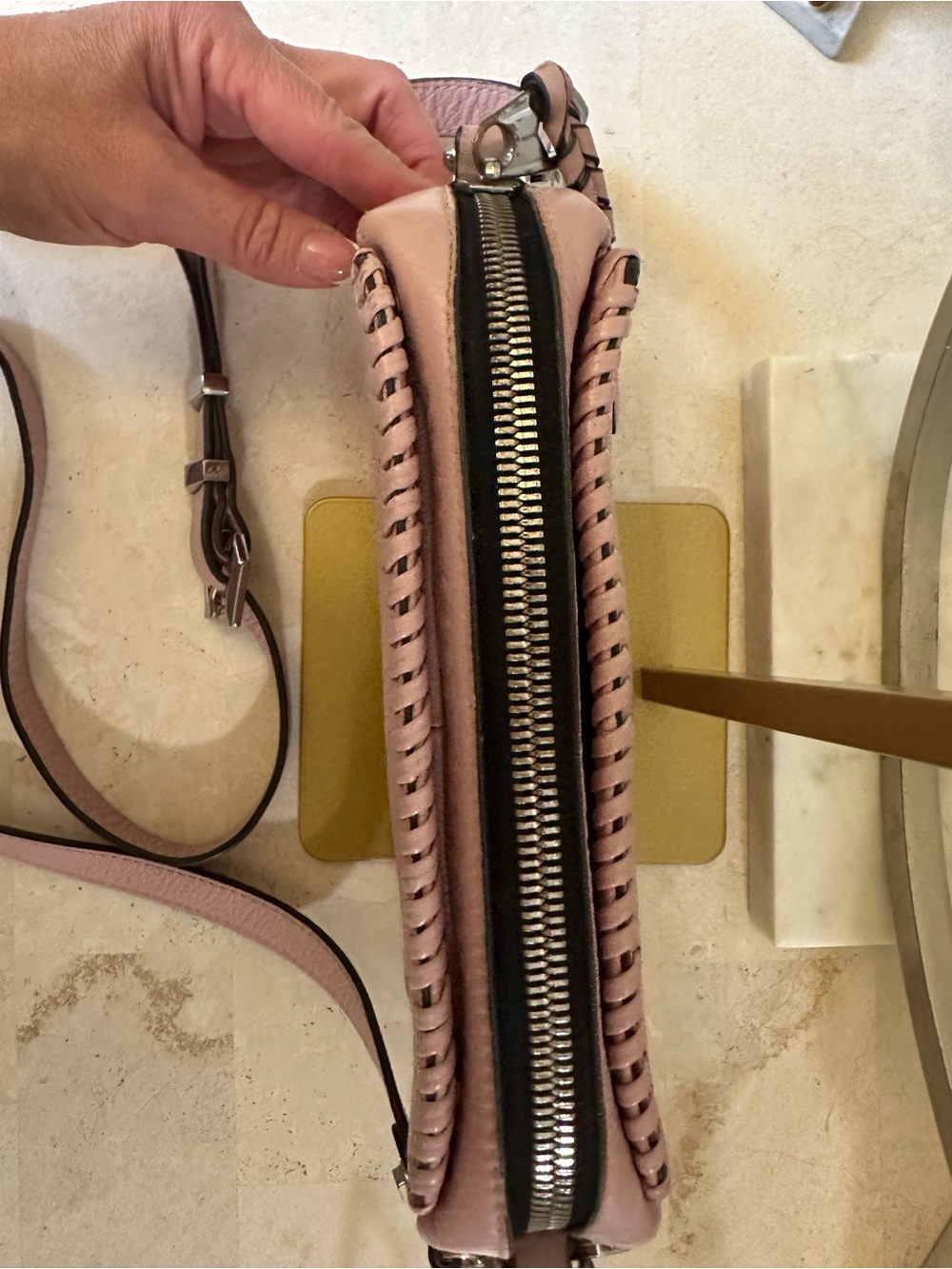 orYANY Pink Leather Crossbody Bag - Women - Picture 3 of 14
